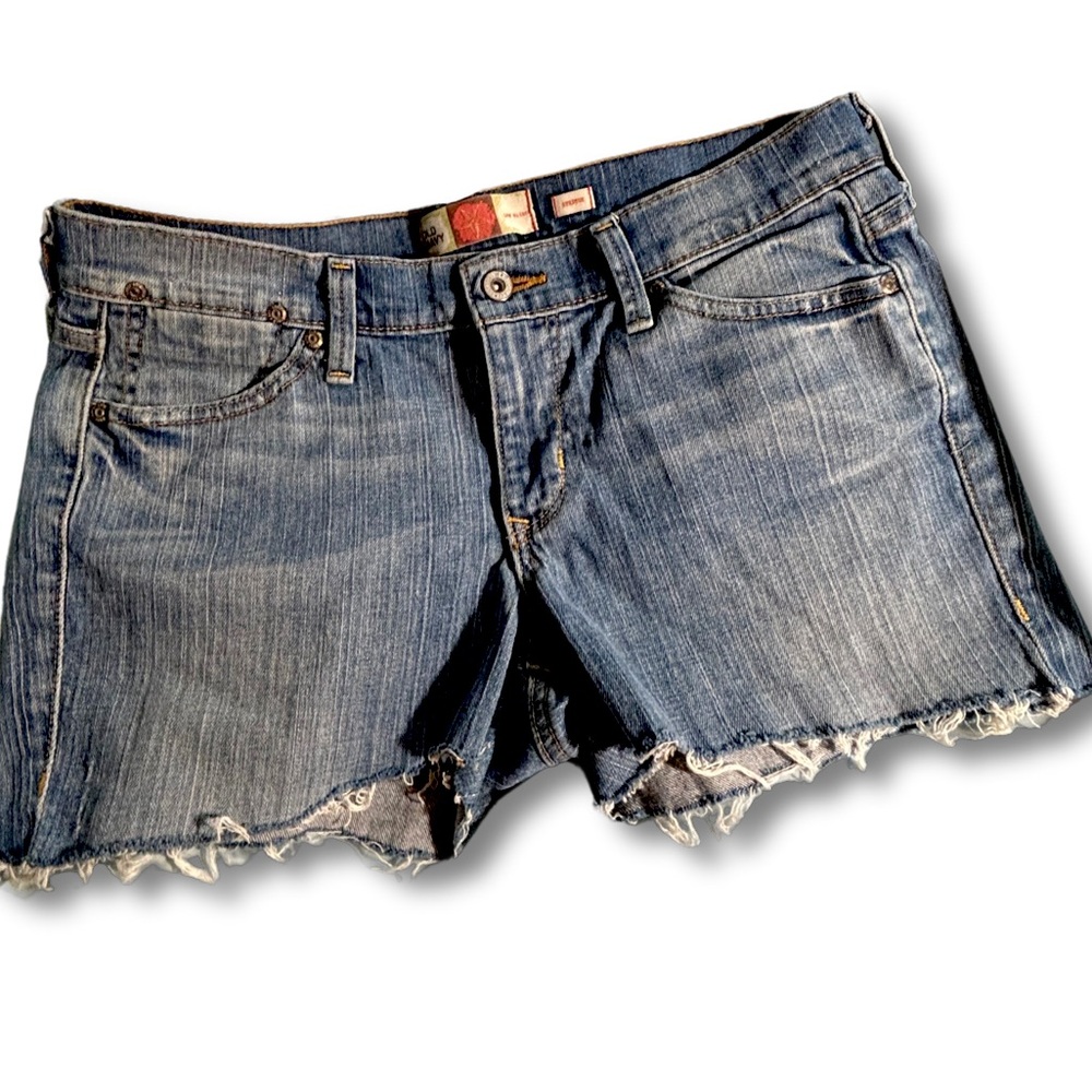 Old Navy Low Waist Stretch Distressed Denim Blue Jean Cutoff Shorts Women’s SZ 8